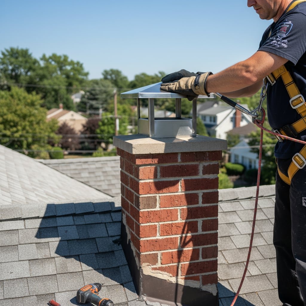 Boston Chimney Cap Installation